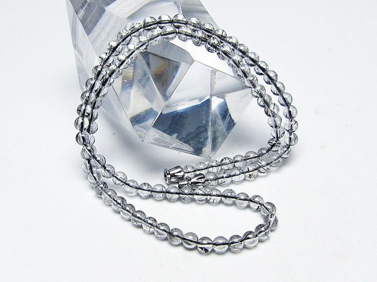 ブラックルチルクォーツ ネックレス 4mm [T354-6281] 3枚目