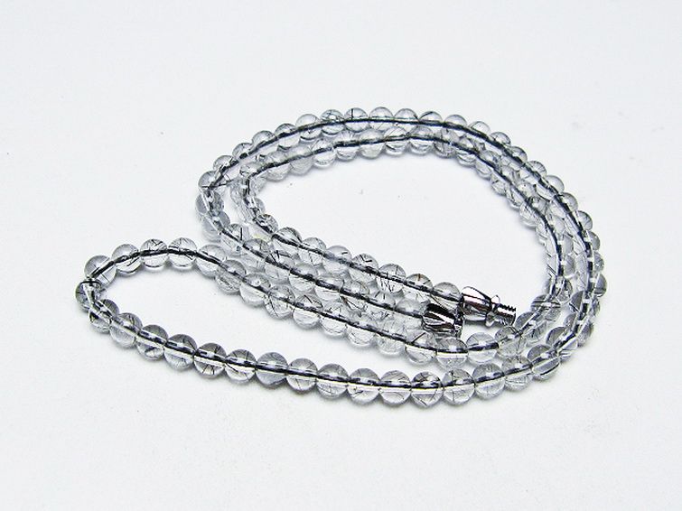 ブラックルチルクォーツ ネックレス 4mm [T354-6284] 1枚目
