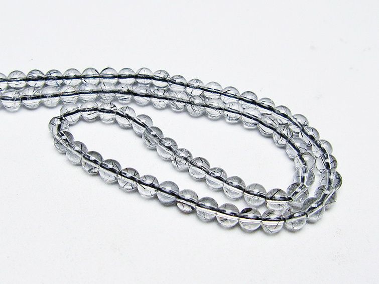 ブラックルチルクォーツ ネックレス 4mm [T354-6284] 2枚目