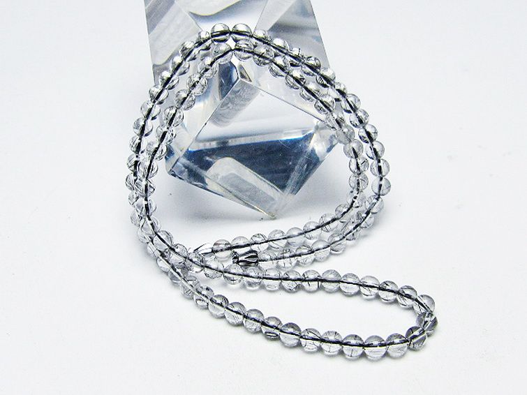 ブラックルチルクォーツ ネックレス 4mm [T354-6284] 3枚目