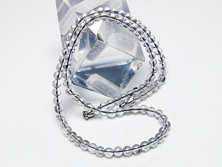 ブラックルチルクォーツ ネックレス 4mm [T354-6286] 3枚目