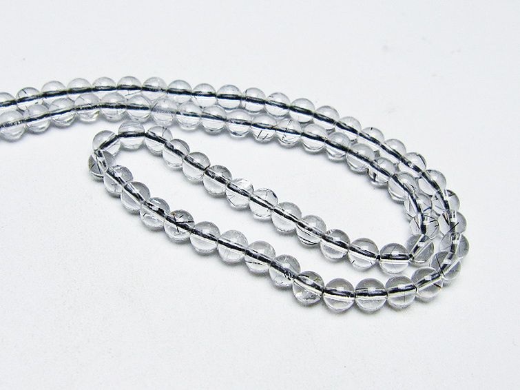 ブラックルチルクォーツ ネックレス 5mm [T354-6290] 2枚目