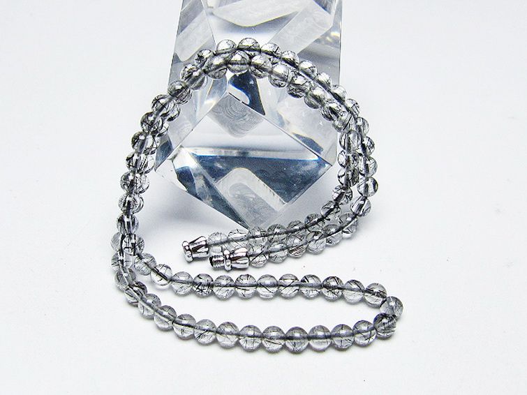 ブラックルチルクォーツ ネックレス 5mm [T354-6296] 3枚目