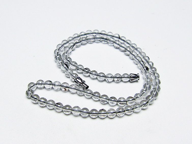 ブラックルチルクォーツ ネックレス 5mm [T354-6298] 2枚目