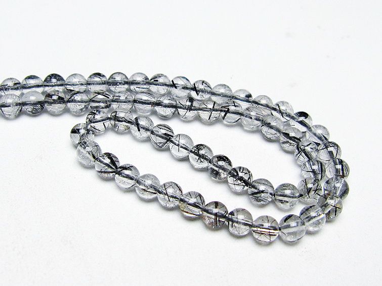 ブラックルチルクォーツ ネックレス 5mm [T354-6302] 3枚目