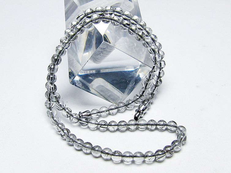 ブラックルチルクォーツ ネックレス 5mm [T354-6305] 3枚目