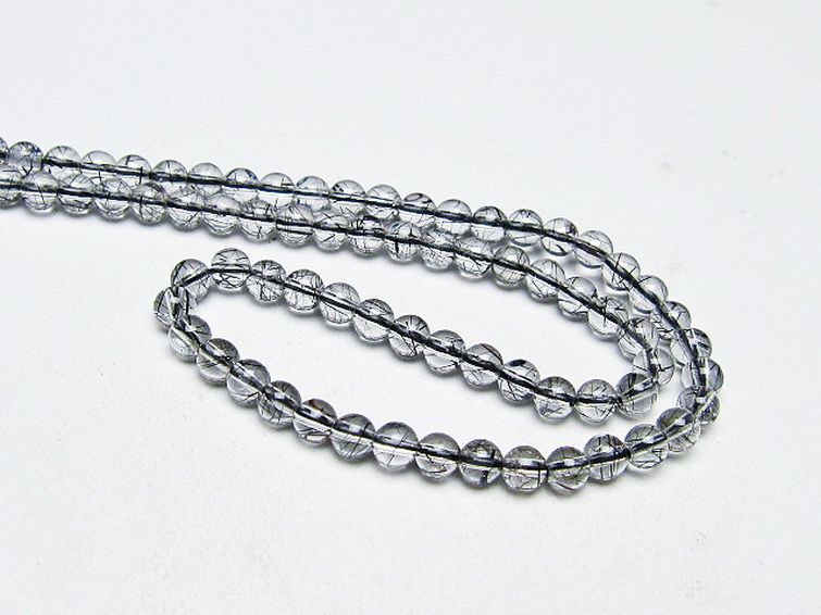 ブラックルチルクォーツ ネックレス 4mm [T354-6317] 2枚目