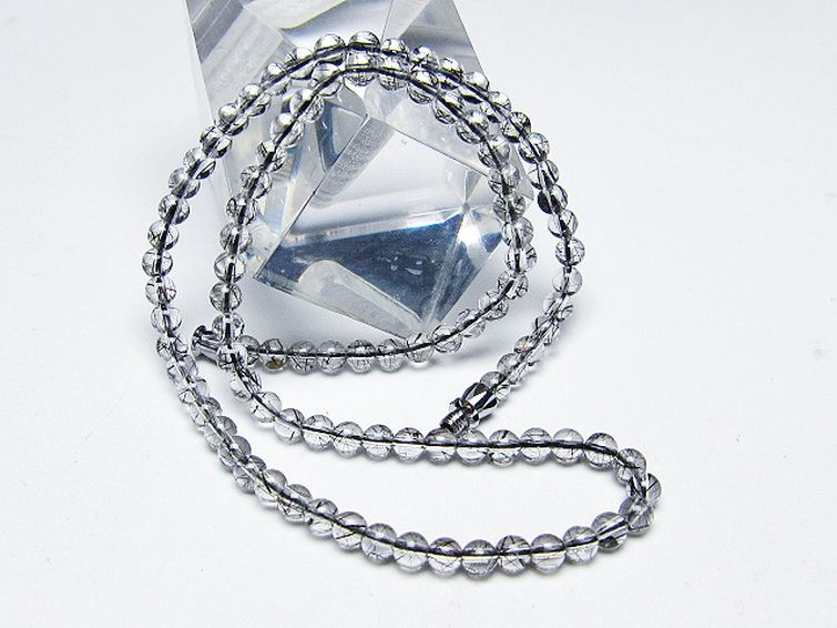 ブラックルチルクォーツ ネックレス 4mm [T354-6317] 3枚目