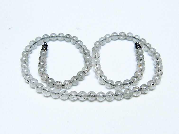 ブラックルチルクォーツ ネックレス 6mm [T354-6349] 1枚目