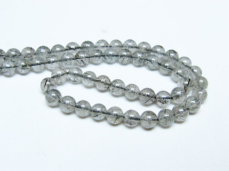 ブラックルチルクォーツ ネックレス 6mm [T354-6351] 3枚目