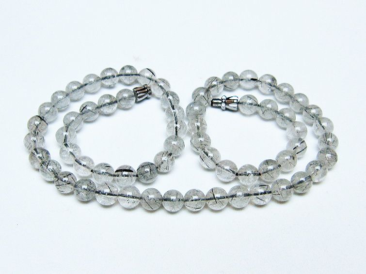 ブラックルチルクォーツ ネックレス 6mm [T354-6354] 1枚目