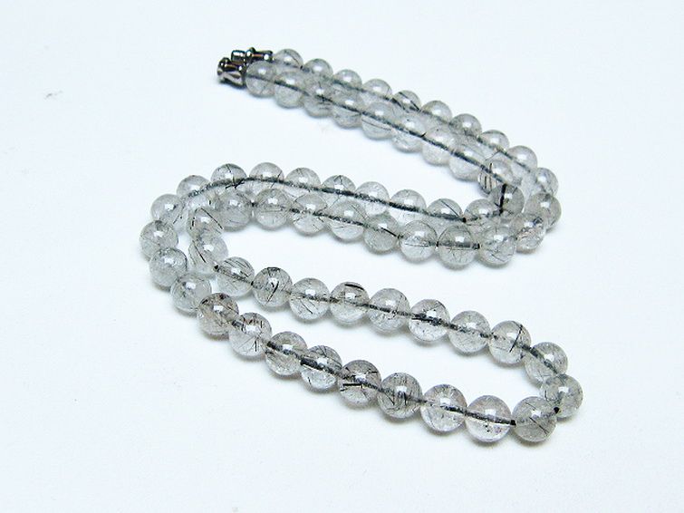ブラックルチルクォーツ ネックレス 6mm [T354-6354] 2枚目