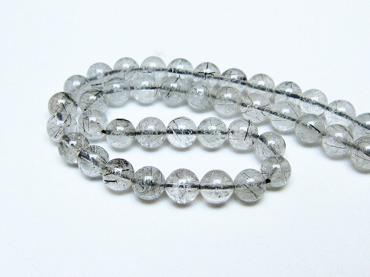 ブラックルチルクォーツ ネックレス 6mm [T354-6354] 3枚目