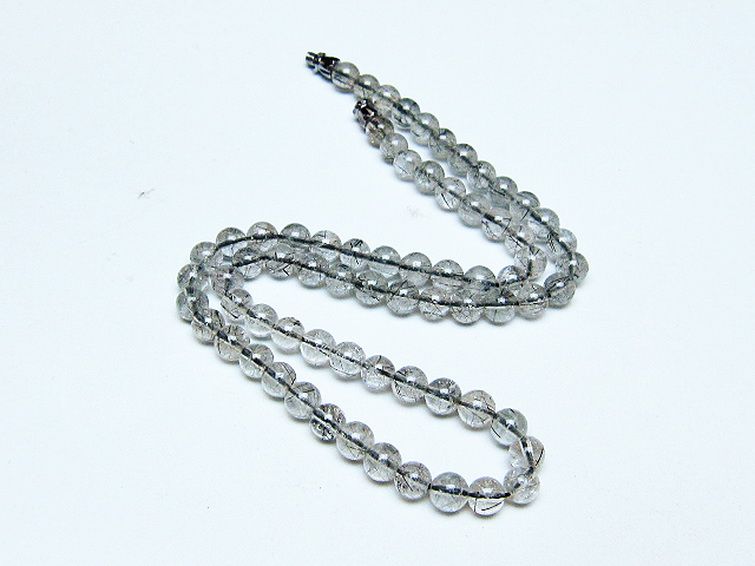 ブラックルチルクォーツ ネックレス 6mm [T354-6358] 1枚目