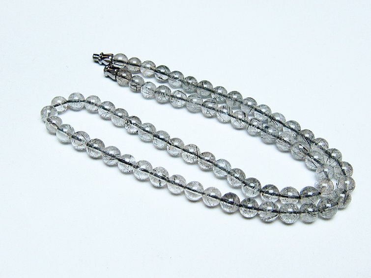 ブラックルチルクォーツ ネックレス 6mm [T354-6358] 2枚目