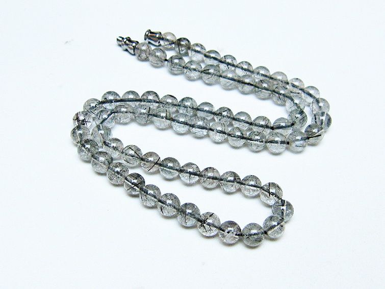 ブラックルチルクォーツ ネックレス 6mm [T354-6360] 1枚目