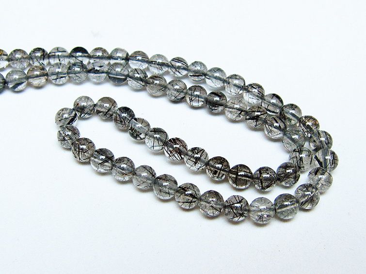 ブラックルチルクォーツ ネックレス 5mm [T354-6401] 3枚目