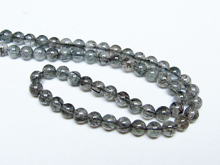 ブラックルチルクォーツ ネックレス 5mm [T354-6405] 3枚目