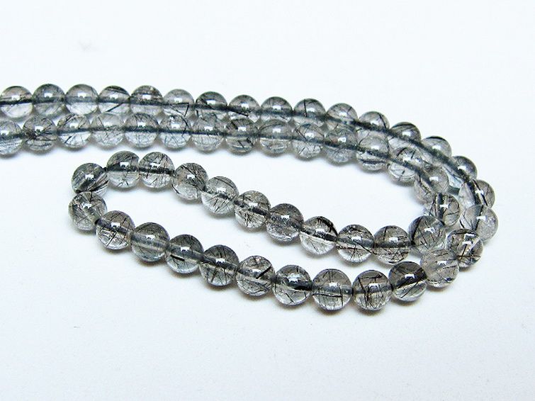 ブラックルチルクォーツ ネックレス 5mm [T354-6436] 3枚目