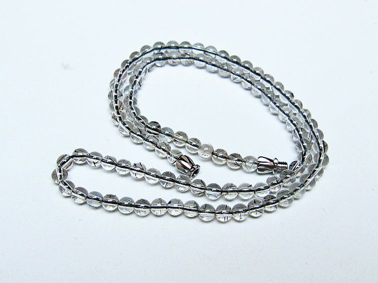 ブラックルチルクォーツ ネックレス 4mm [T354-6438] 2枚目
