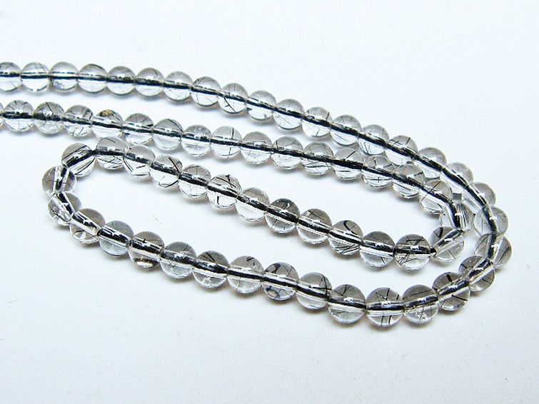 ブラックルチルクォーツ ネックレス 4mm [T354-6438] 3枚目