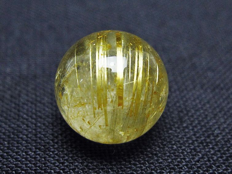 ゴールドタイチンルチル入り 水晶 丸玉 10mm [t355-1568] 1枚目
