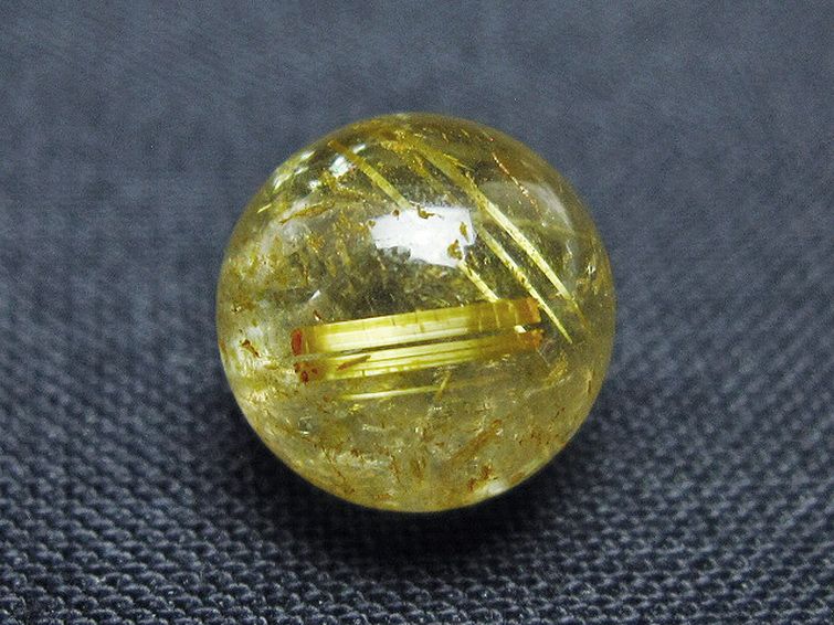 ゴールドタイチンルチル入り 水晶 丸玉 10mm [t355-1582] 3枚目