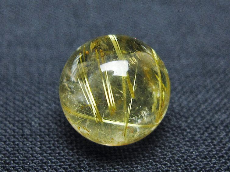 ゴールドタイチンルチル入り 水晶 丸玉 10mm [t355-1587] 2枚目
