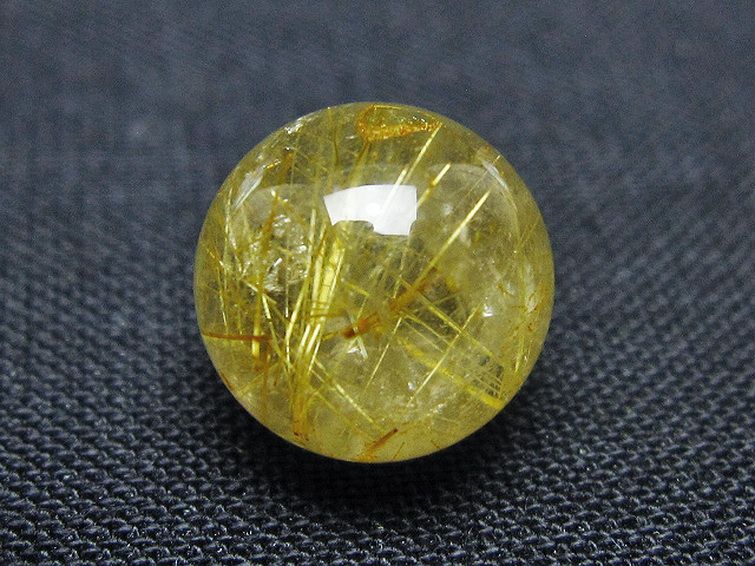 ゴールドタイチンルチル入り 水晶 丸玉 10mm [t355-1620] 1枚目