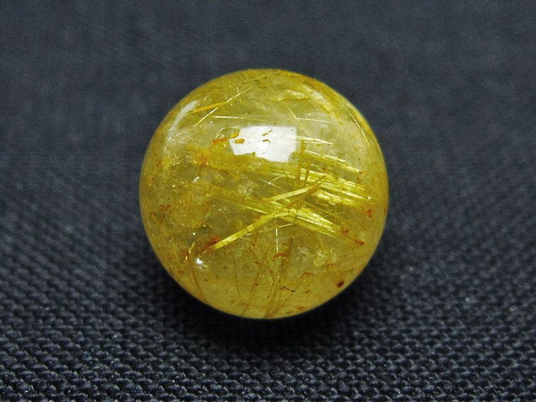 ゴールドタイチンルチル入り 水晶 丸玉 10mm [t355-1646] 1枚目