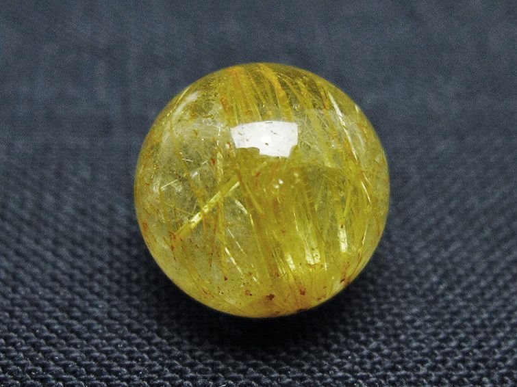 ゴールドタイチンルチル入り 水晶 丸玉 10mm [t355-1653] 1枚目