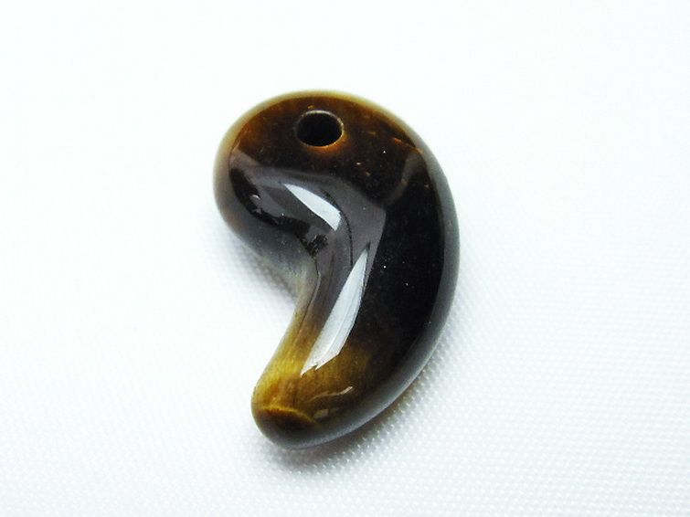 タイガーアイ※黄虎目石 勾玉[T356-1478] 1枚目