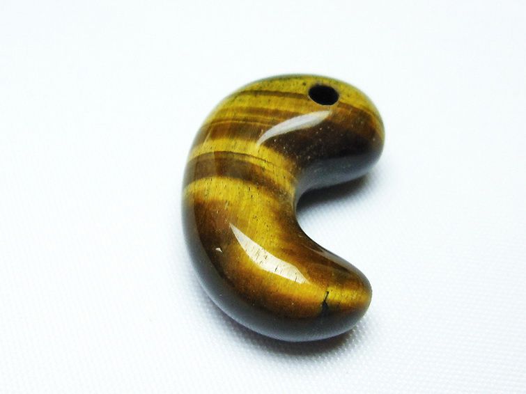 タイガーアイ※黄虎目石 勾玉[T356-1560] 1枚目