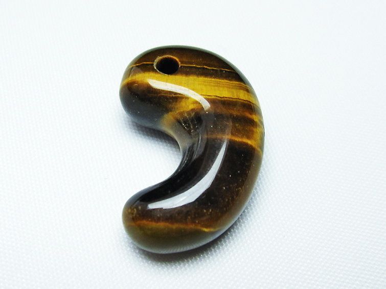 タイガーアイ※黄虎目石 勾玉[T356-1637] 1枚目