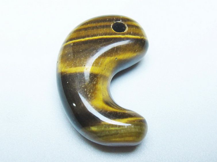 タイガーアイ※黄虎目石 勾玉[T356-1718] 1枚目