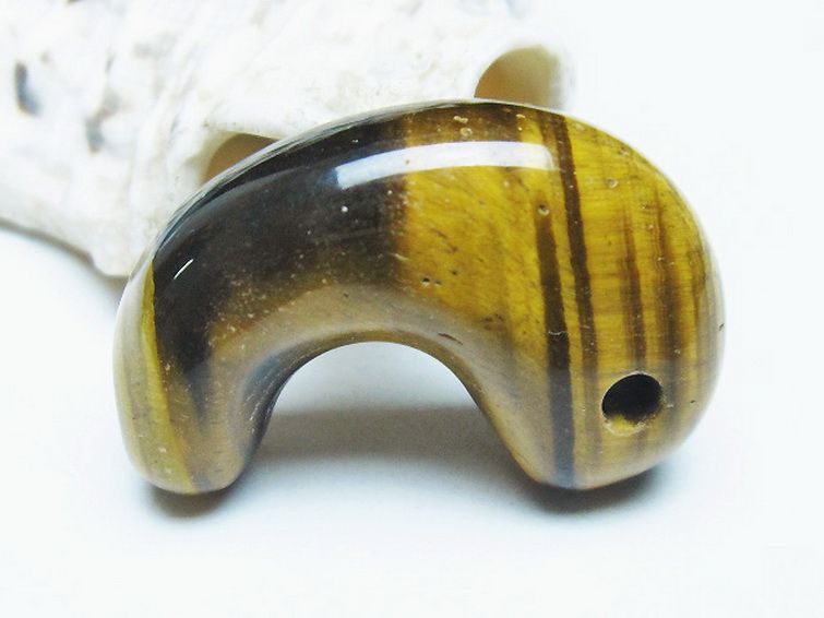 タイガーアイ※黄虎目石 勾玉[T356-1718] 2枚目