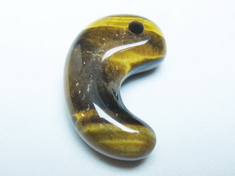 タイガーアイ※黄虎目石 勾玉[T356-1724] 1枚目
