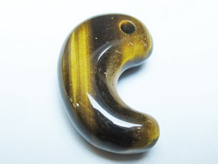 タイガーアイ※黄虎目石 勾玉[T356-1731] 1枚目