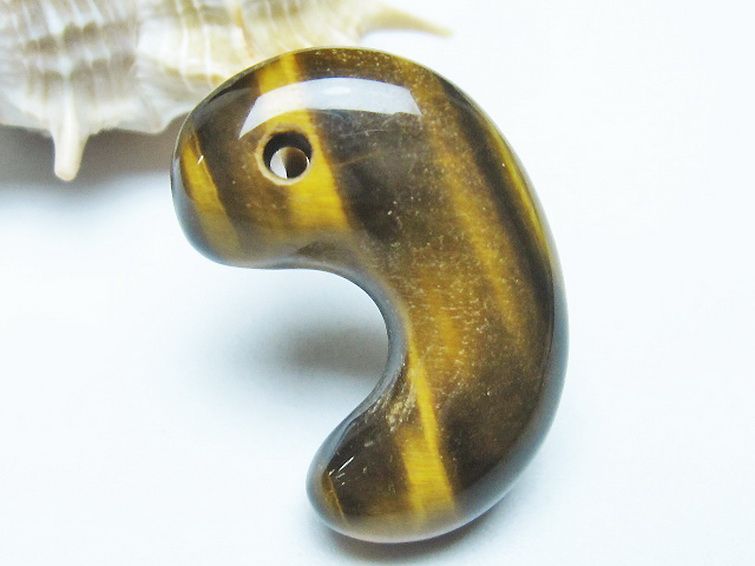 タイガーアイ※黄虎目石 勾玉[T356-1754] 3枚目