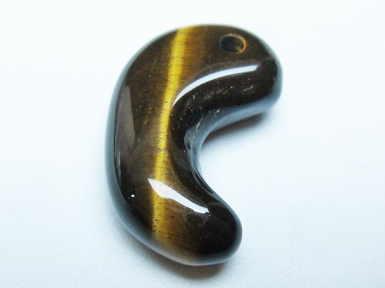 タイガーアイ※黄虎目石 勾玉[T356-1777] 1枚目