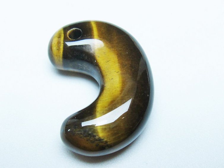 タイガーアイ※黄虎目石 勾玉[T356-1782] 1枚目