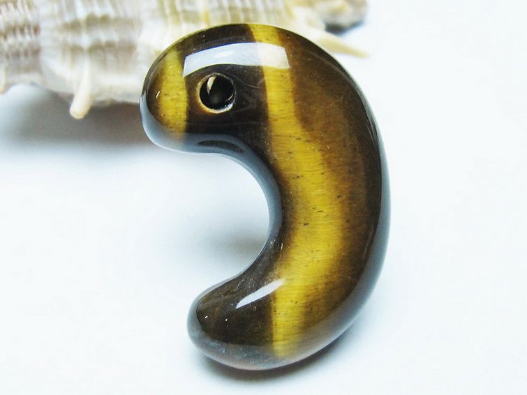 タイガーアイ※黄虎目石 勾玉[T356-1782] 3枚目