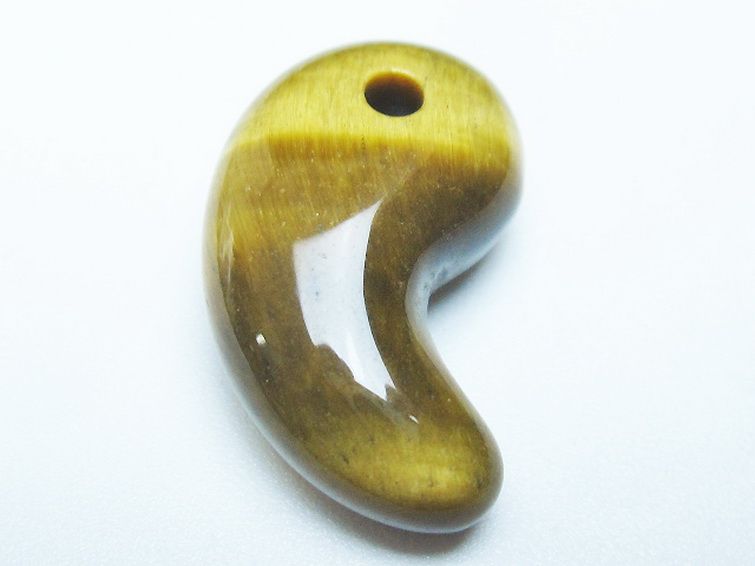 タイガーアイ※黄虎目石 勾玉[T356-1797] 1枚目