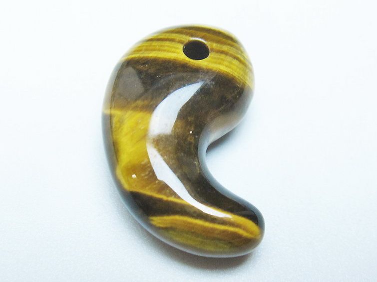 タイガーアイ※黄虎目石 勾玉[T356-1801] 1枚目