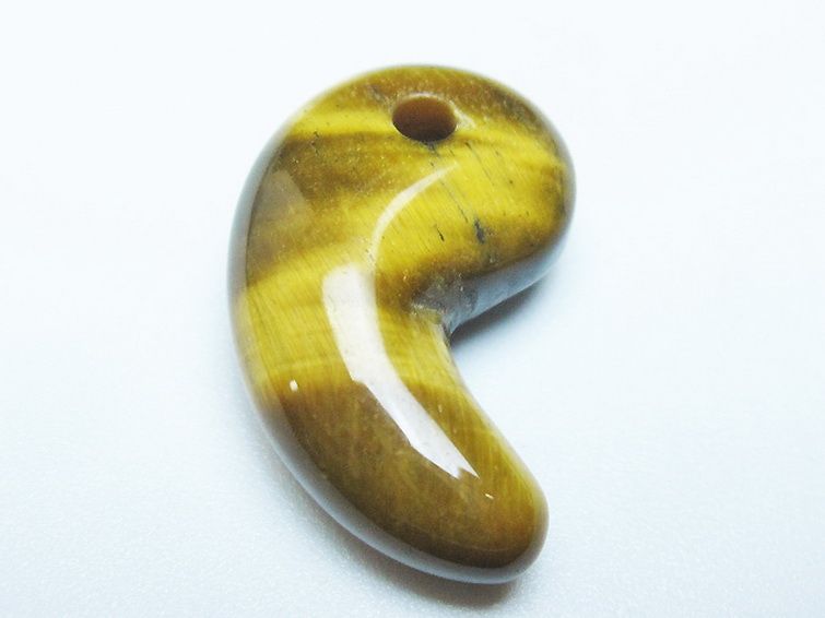 タイガーアイ※黄虎目石 勾玉[T356-1809] 1枚目