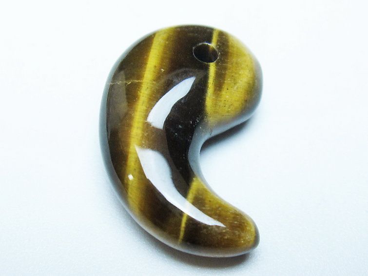 タイガーアイ※黄虎目石 勾玉[T356-1824] 1枚目