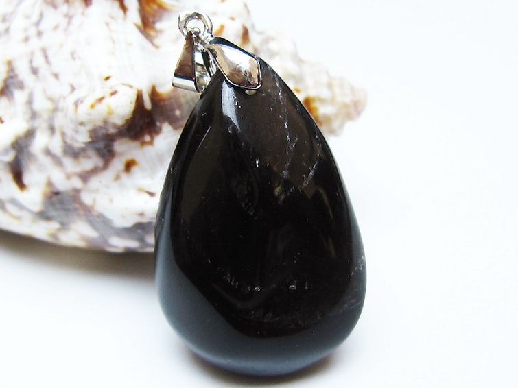 モリオン 純天然 黒水晶 ペンダント [t359-1912] 1枚目