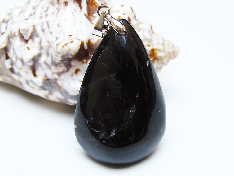 モリオン 純天然 黒水晶 ペンダント [T359-1913] 1枚目