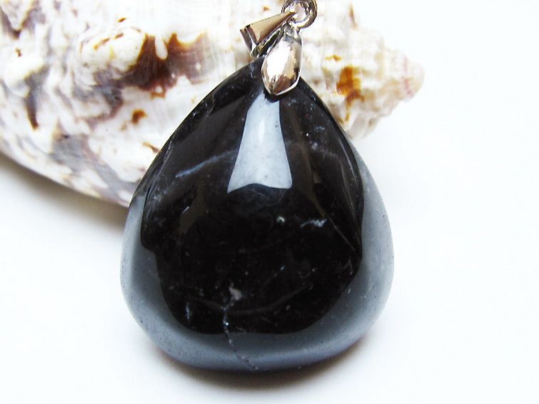 モリオン 純天然 黒水晶 ペンダント [T359-1914] 1枚目