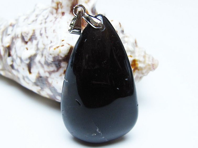 モリオン 純天然 黒水晶 ペンダント [t359-1919] 1枚目